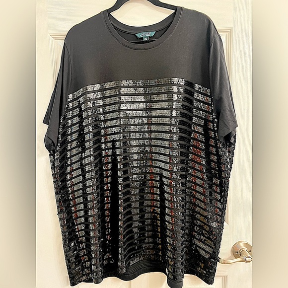 3x plus size Ralph Lauren sequence, black top never worn - Picture 1 of 2